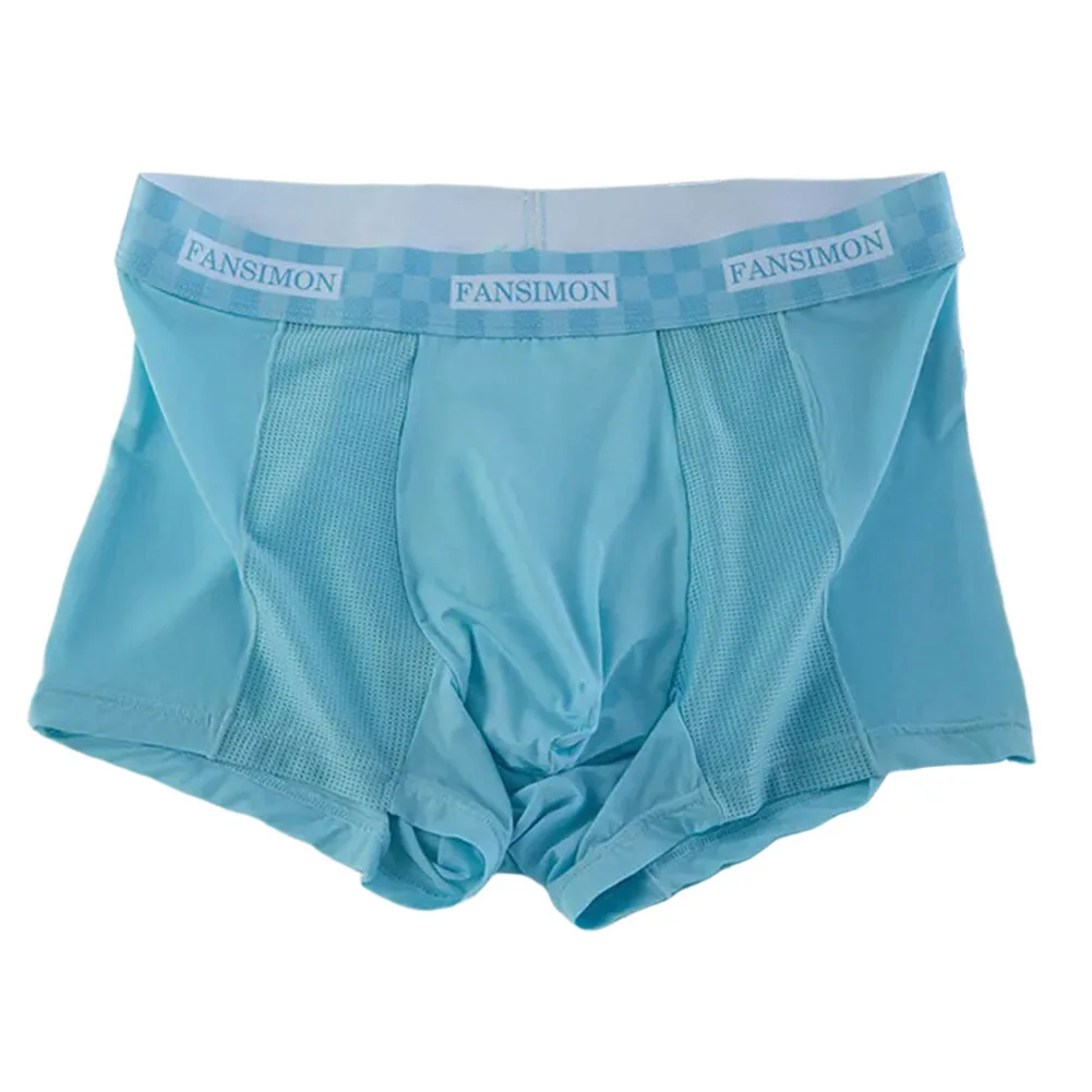 

Men Mesh Breathable Plaid Adult Underwear Costume Underpants U Pouch Hot Hot Lingerie Boxers Flat Corners Trunk Men's Panties