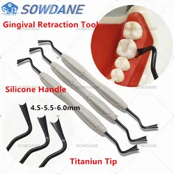 Titanium Dental Implant Gingival Retraction Gingival Retractor Silicone Handle Dental Gum Separator Isolation Surgical Tool