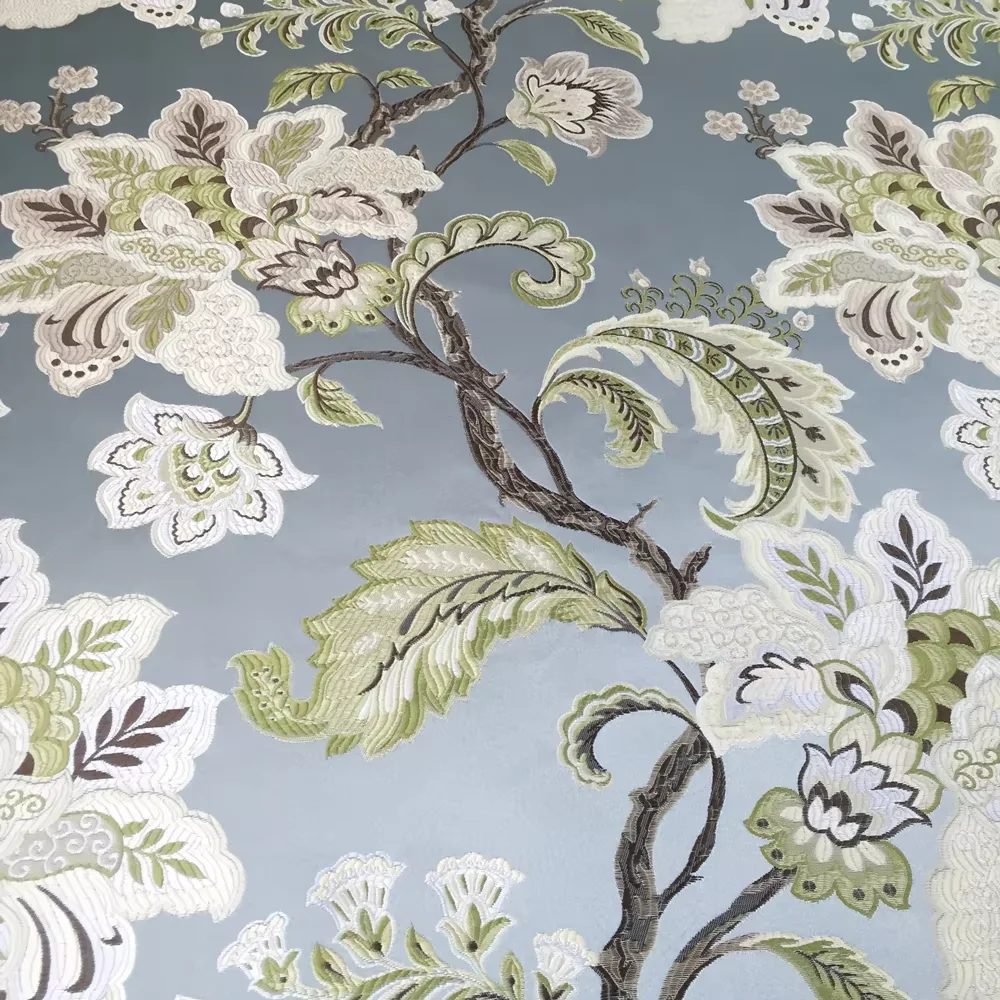 

Садовый стиль, синий цветочный жаккардовый тканый диван, кресло, секционная ткань для интерьера, декоративная ткань для отеля, ткань «сделай сам», 145 см, упаковка 1 метр