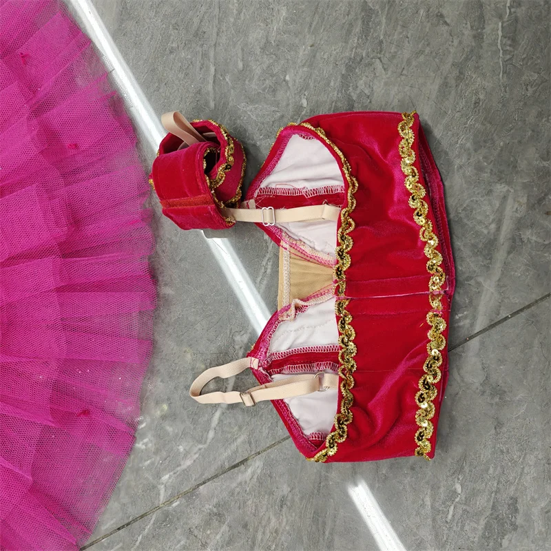 BT01549 Profesional de alta calidad Tamaño personalizado 7 capas Niños Niñas Mujeres Ropa de actuación para adultos Trajes de tutú de ballet de pájaro rosa