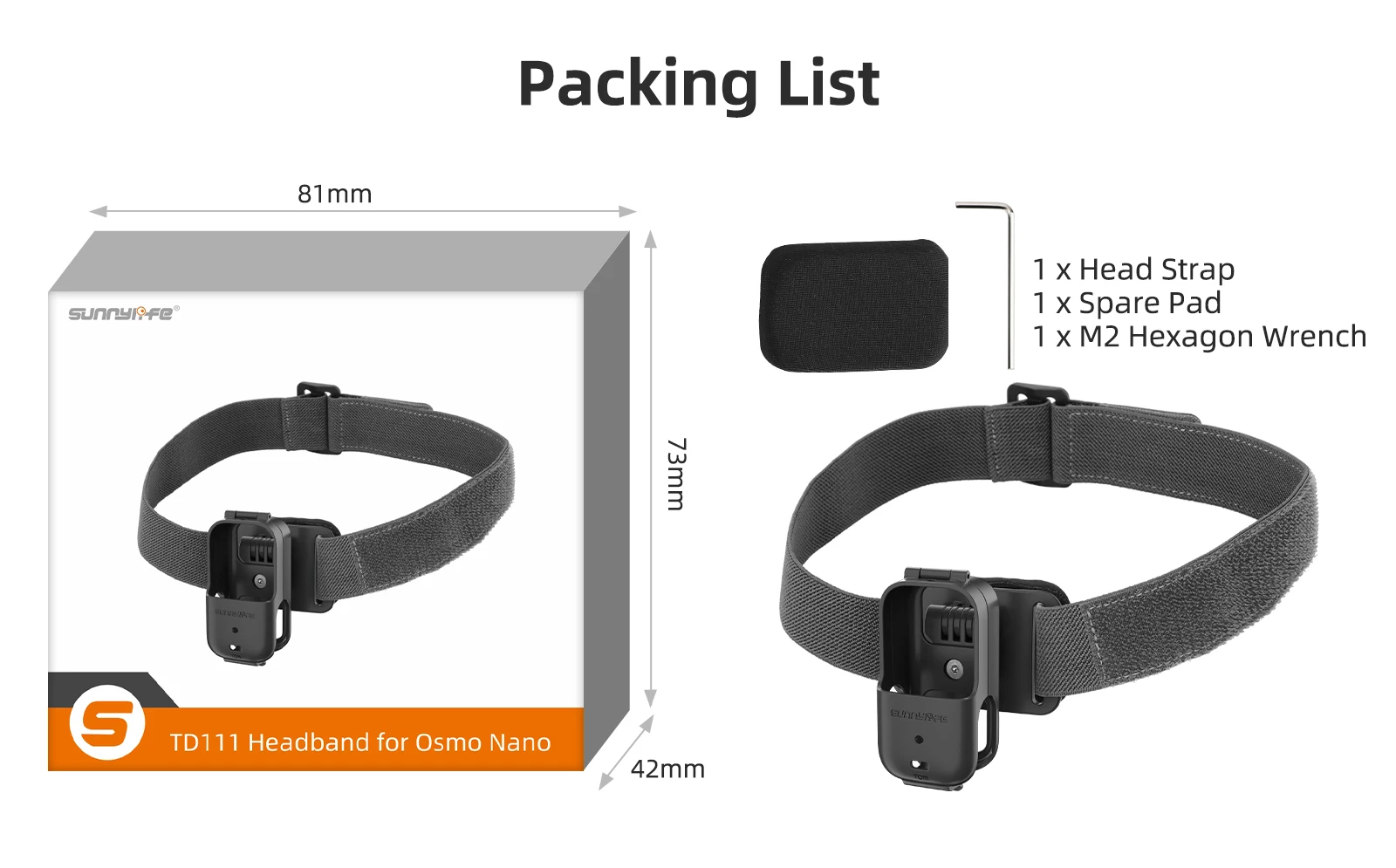 Rotatable Adjustable Headband for DJI Osmo Nano Vertical/Horizontal Elastic Retention Strap Accessory