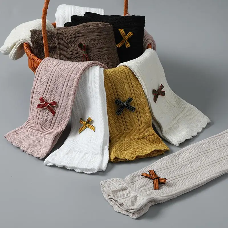 

Леггинсы, Warna Gula-gula dengan Ikatan bentuk rama-rama Pepejal Seluar Potongan Renda, Untuk Kanak-pj Perempuan Pantyhose