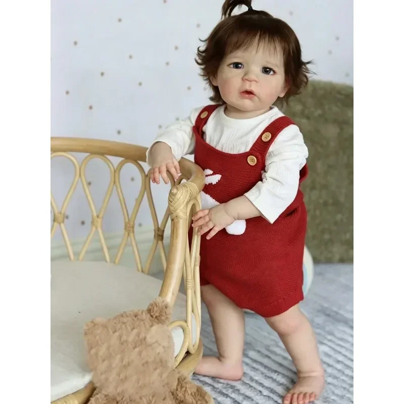 60CM Cotton Body Silicone Vinyl  Baby Dolls Sandie  Hand Root with Genesis High Quality 3D Skin Tone