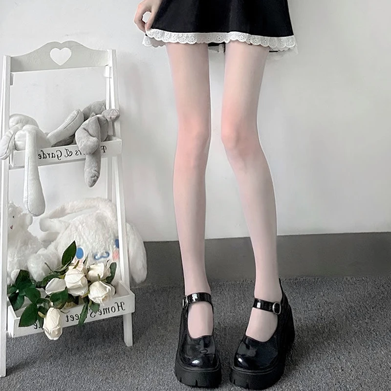 Collant Sexy da donna estate calze bianche nere a vita alta collant Lolita coscia alta Anime costumi Cosplay accessori