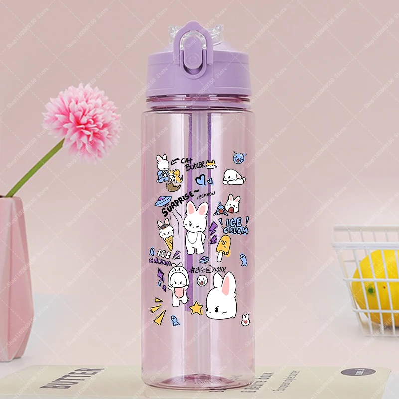 Girl Cartoon Cute Plastic Cup 900ML SKZ ooed Portable Water Bottle for Kids Children Anime Cold Drink Juice Cups Container Gifts view 4