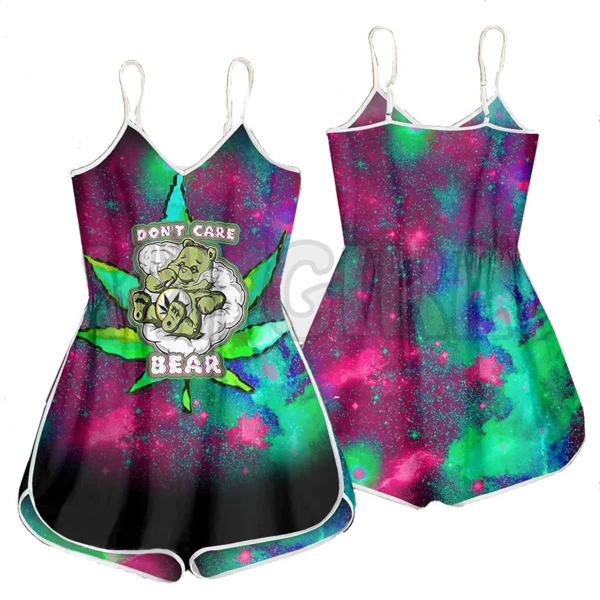 YX GIRL Psychedelic Astronaut 3D Romper Cetak Seluruh Bagian Pakaian Bohemia Wanita Musim Panas