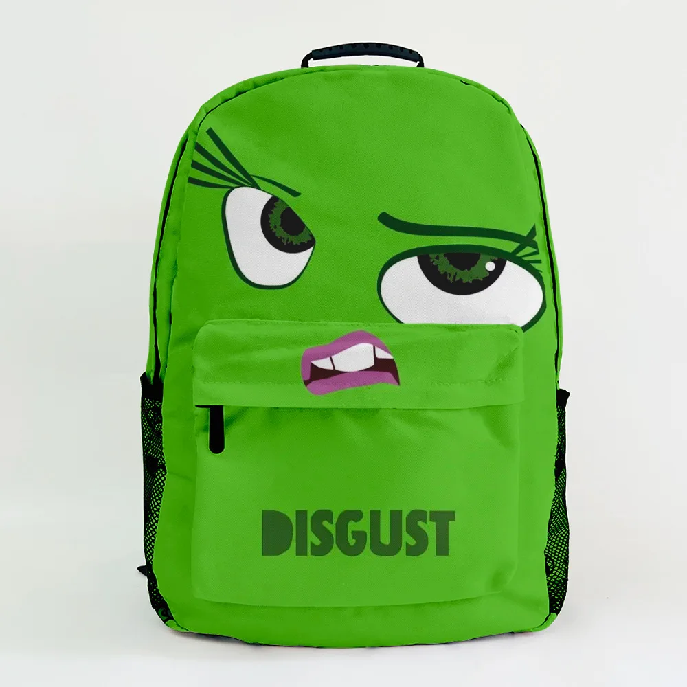 Tas punggung kapasitas besar, tas ransel kapasitas besar, tas sekolah ganda, tas punggung luar ruangan untuk pelajar, anak laki-laki dan perempuan motif 2 Disney Inside Out