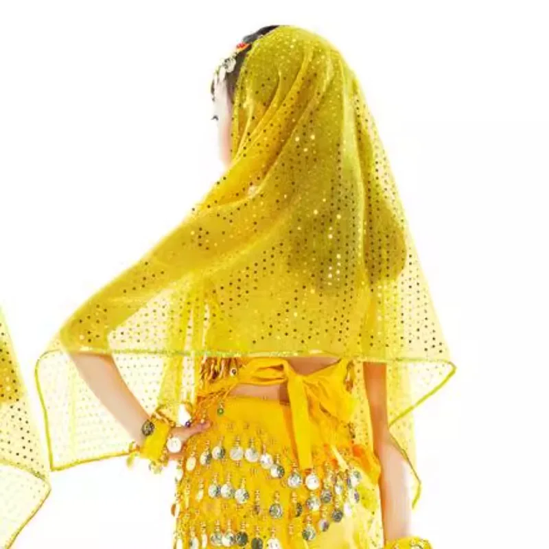 Customized Children's Belly Dance Costume Headcloth Kid's Dance Clothing Set Headwear Big Drill Chain+Headcloth Girl Accessories