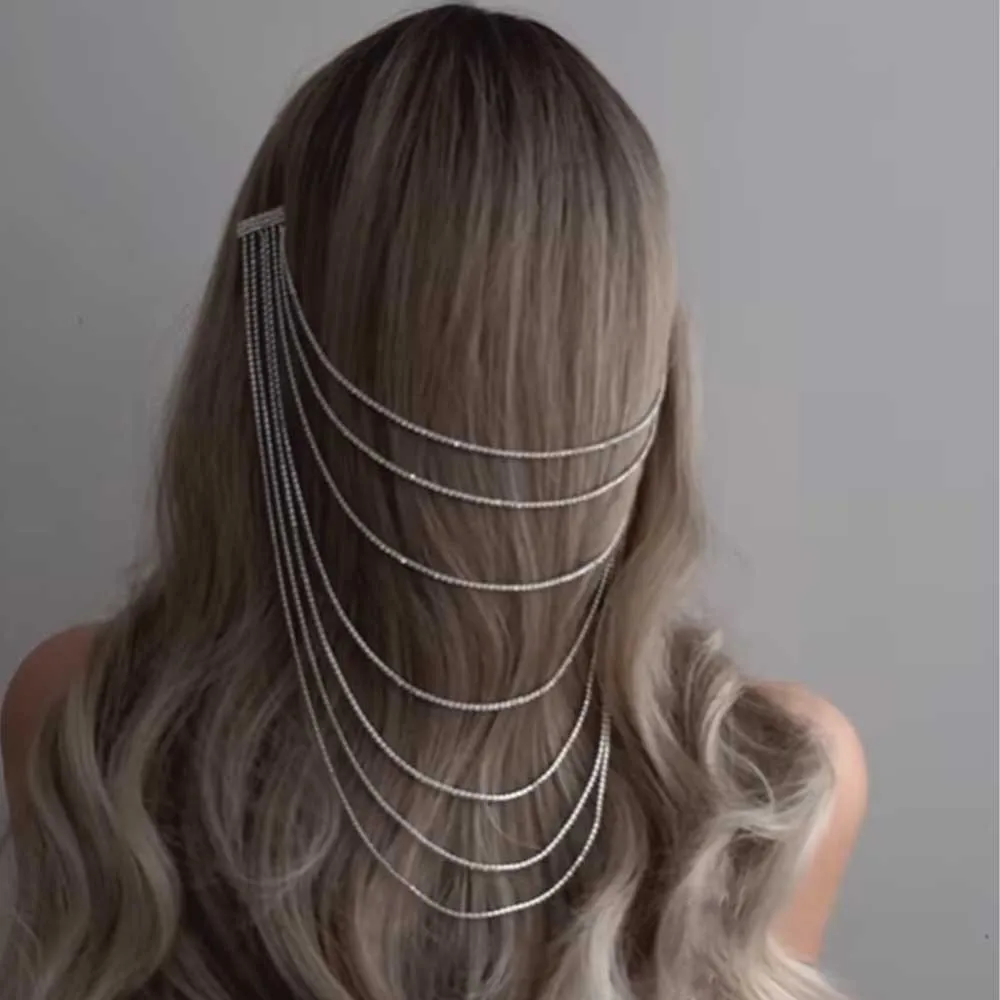 

New Tassel Hair Chain Hairpin Temperament Rhinestone Multi-layer Headwear Wedding Accessories Women's Headwear