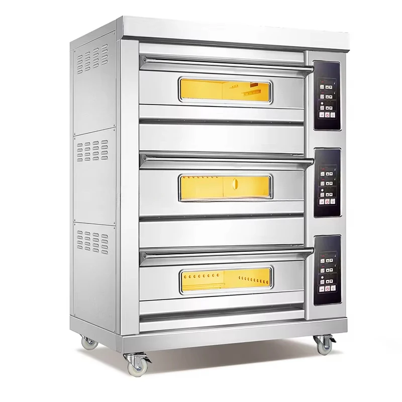 

Commercial Baking Pizza Electric Gas Double 3 Desk 6 Trays Commercial Oven Industrial Bread Oven