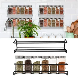 2 PCS Kitchen Iron Storage Shelf Kitchen Spice Corner Shelf Self-Stick Shelf No Drill Multifunctional Shelf Kitchen Accessories