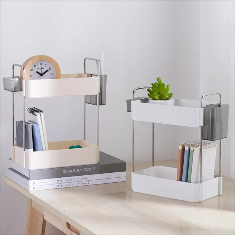 

shelf Shelves Double-layer Storage Shelf Desktop Storage Rack Plastic Desk Shelves Cosmetic Sundries Organizer Storage