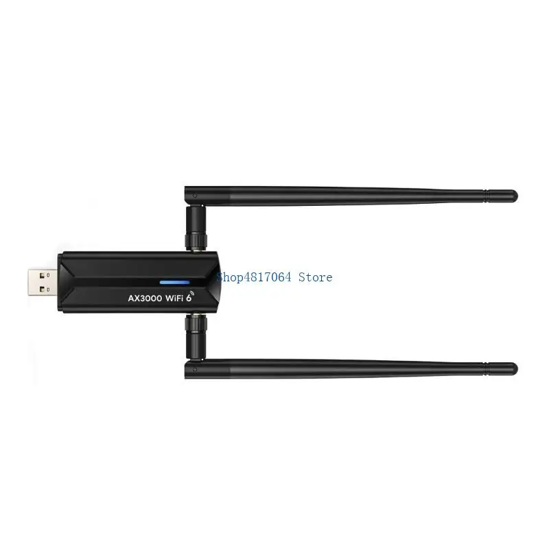 T3LB AX3000M USB WIFI 6E ADAPTER ، 5DBI 2ANTENNAS 6GHZ/5GHZ/2.4GHz Compatibles Win11/10 لسطح المكتب والكمبيوتر المحمول