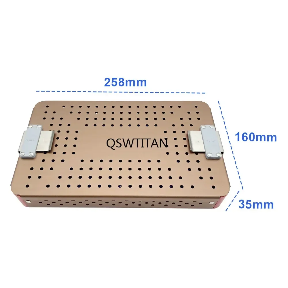 Bandeja de desinfecção caixa com almofada de silicone caixa de esterilização alumínio dental olho instrumento cirúrgico