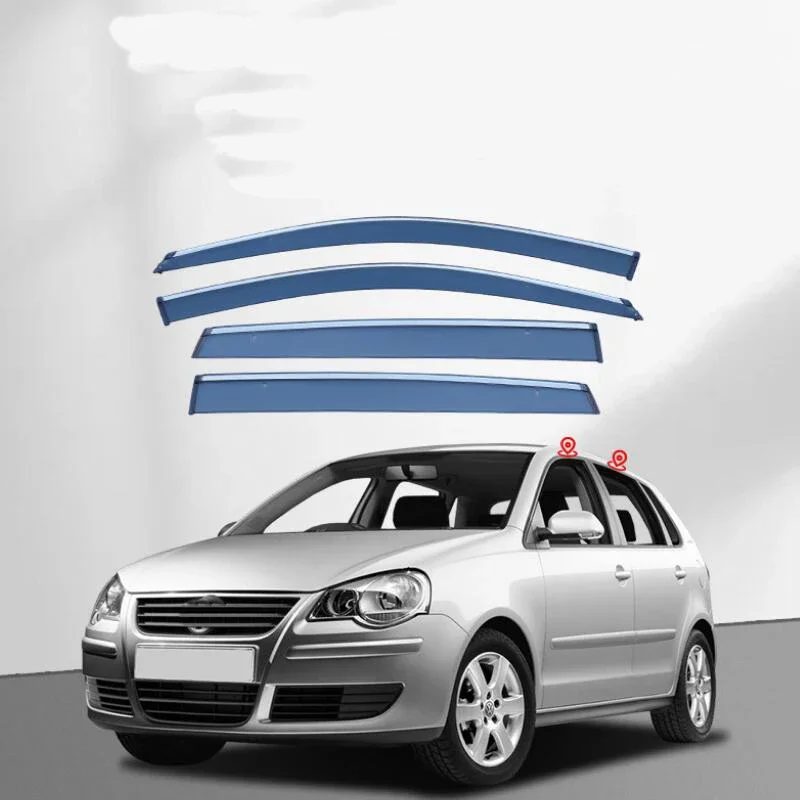 Car Window Visor Rain Guard Side Window Deflector Weather Shield For Polo 2002 2003 2004 2005 2006 2007 2008 2009 2010 2011-2023