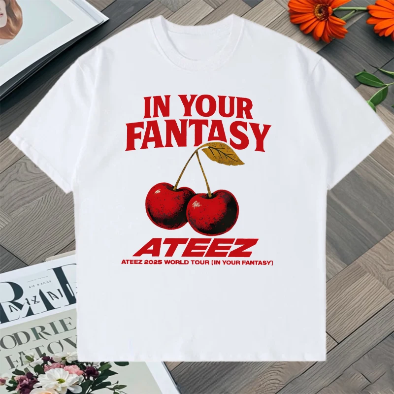 Trend ATEEZ 2025 World Tour Graphic Printed 100% Cotton Loose Tee shirt Men Women short sleeve t-shirt Unisex Street Hip Hop Top