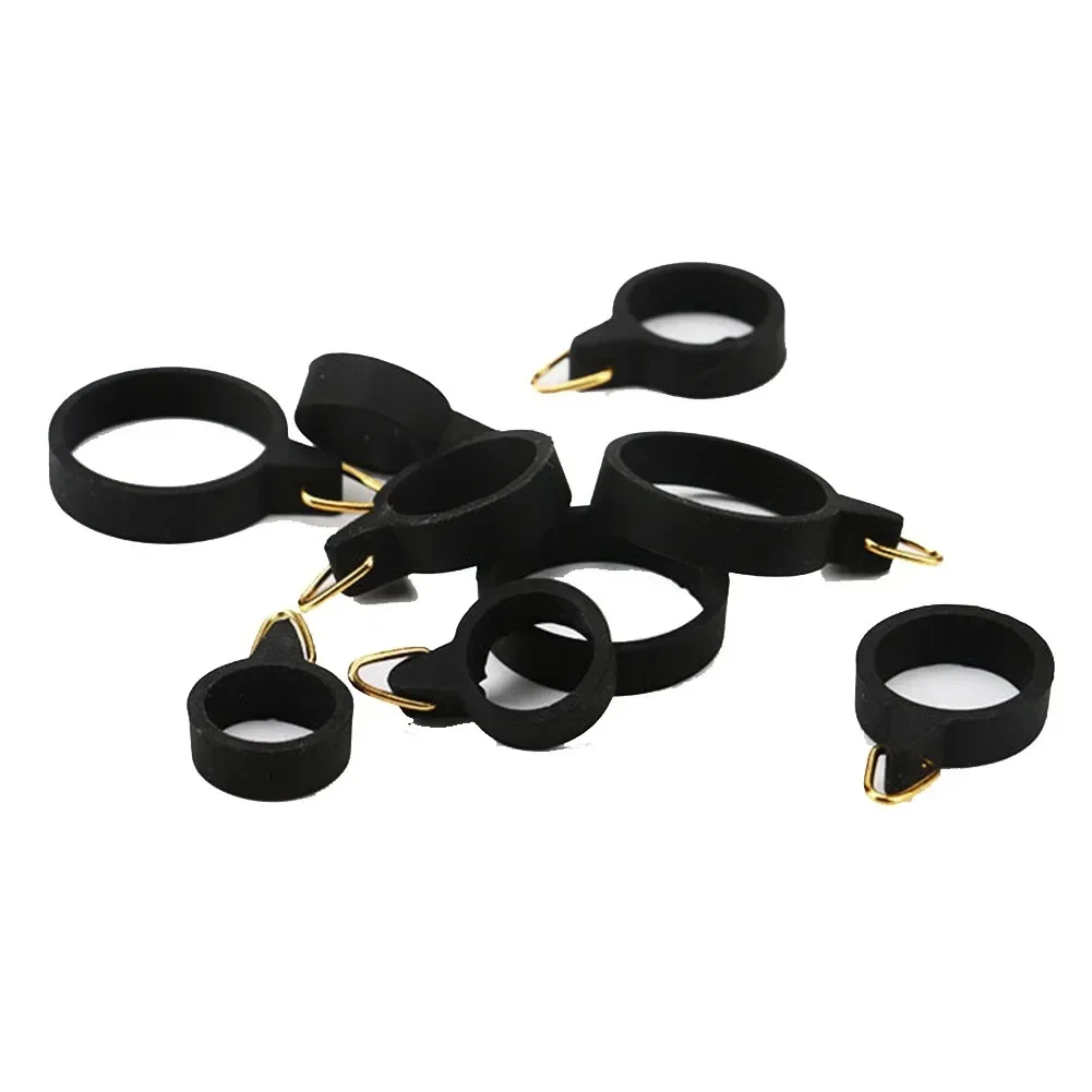 

5PCS Rod Hook Keeper 6mm/0.24inch Rubber Black+Golden Elastic Fly Pole High Tensile Holders Metal High Quality