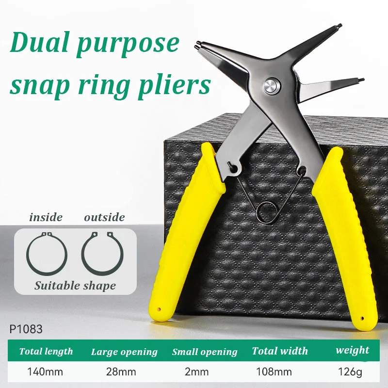 Internal External Card Dual Purpose Circlip Pliers 2-in-1 Multi-functional Retaining Ring Pincers Repair Hand Tools