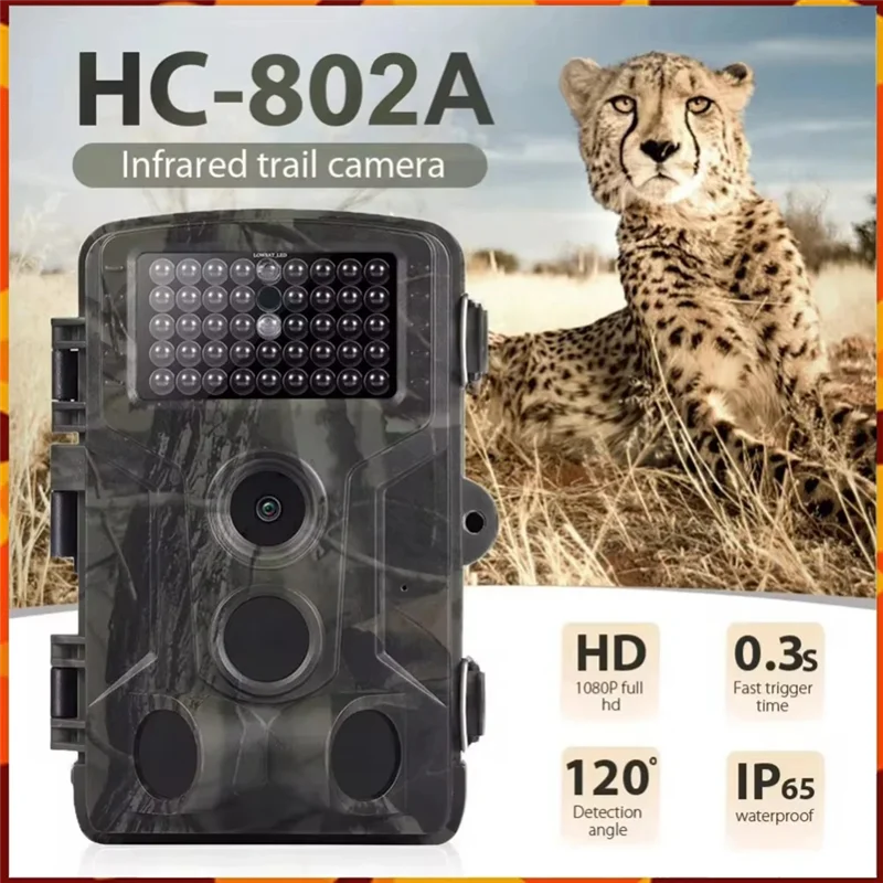 ABFM-HC-802A Pro Hunt Camera - 24MP 2.7K 0.3S Trigger And IP65 Waterproof For Wildlife Tracking/Scouting