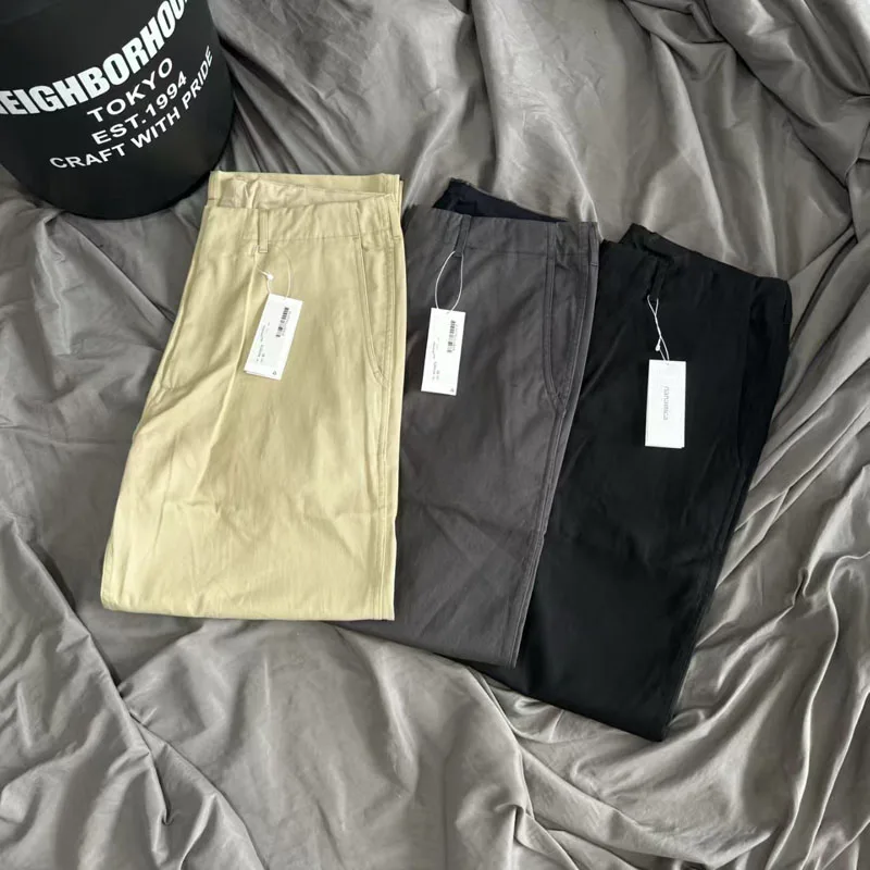 

NANAMICA брюки с карманами и поясом, японские мужские и женские однотонные офисные свободные повседневные брюки высокого качества, уличные брюки