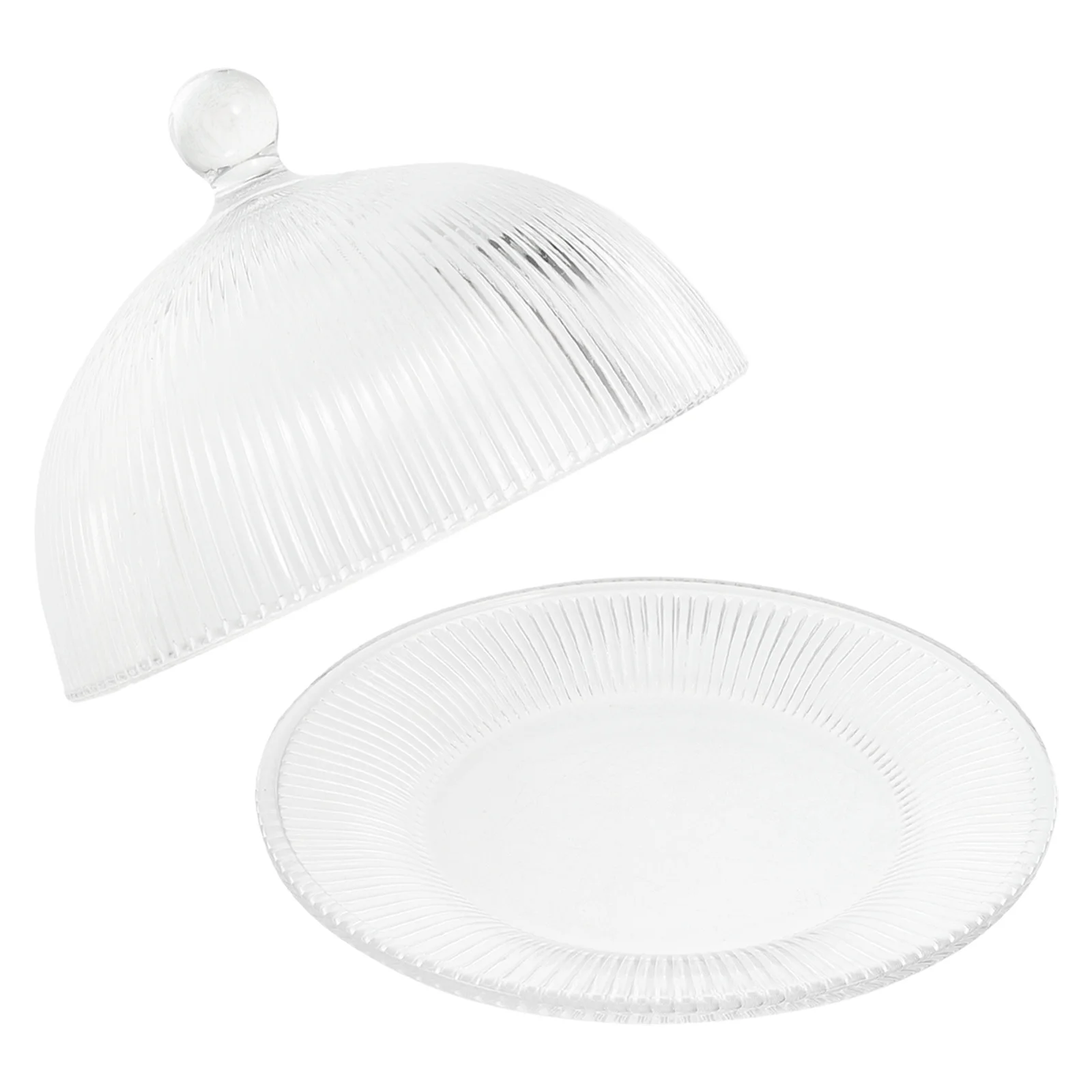 

1Set Cake Dome Glass Cover Clear Protective Plate Cake Display Stand Food Storage Display Party Mini Dessert Plates