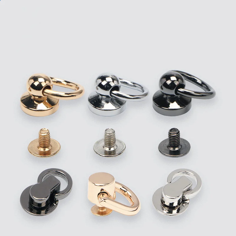 Metall Messing Niete Nagel Schnalle Drehschraube Nieten Knopf Leder Handwerk Zubehör Handtasche Aufhänger Stecker – Detail 1