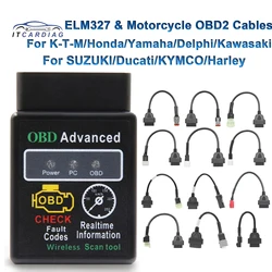 ELM327 V1.5 con cavi OBD2 moto per SUZUKI per Ducati per Kawasaki per YAMAHA per HONDA EFI Motobike diagnosi guasti anche