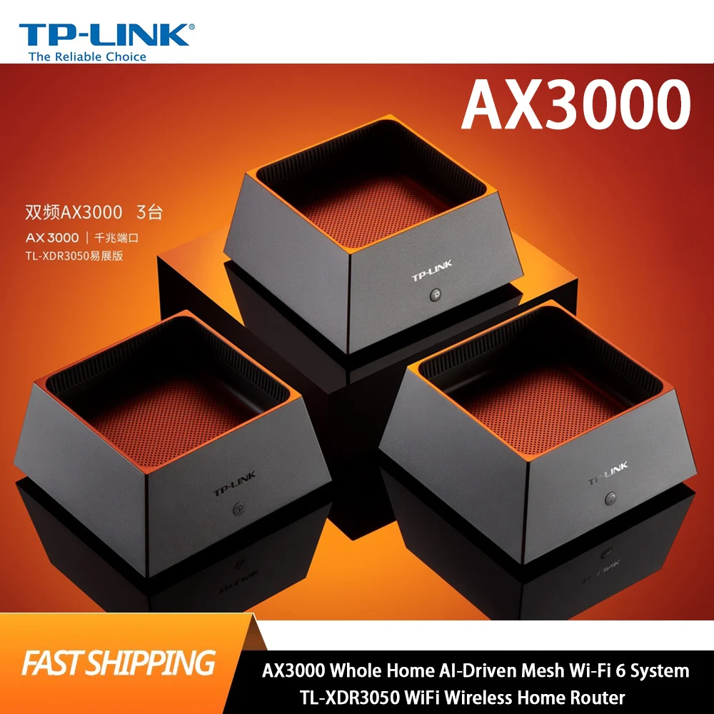 TP-Link 전체 홈 메시 Wi-Fi 6 시스템, 듀얼 밴드 메시-6,500 ft2 연결, 최대 150 개 장치 TL-XDR3050 중국어 버전, AX3000 