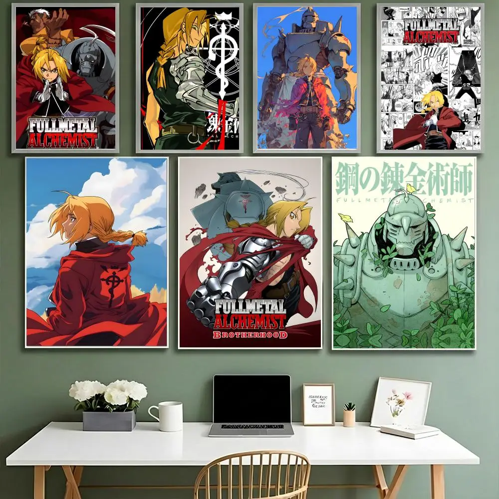Anime FullmetalS Alchemist Poster HD Waterproof High-Toughness Self-Adhesive Wall Decor Universal