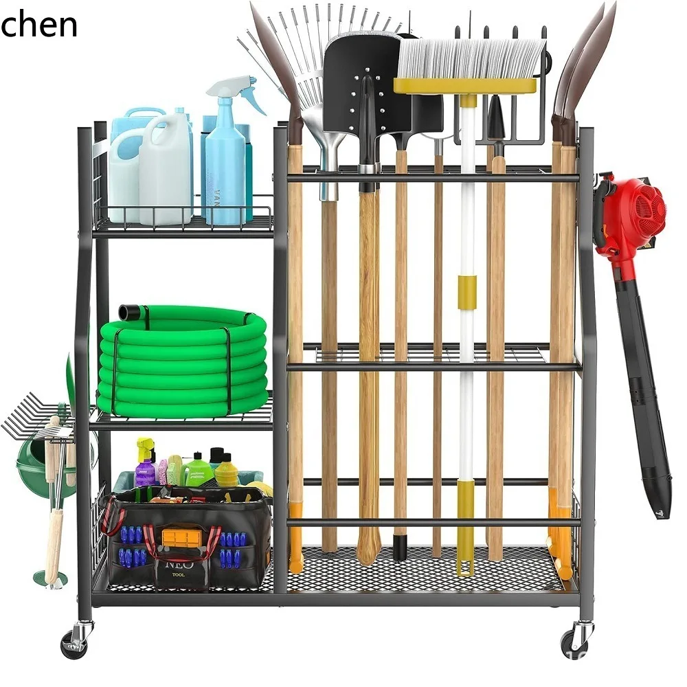 

PYH cross-border amazon garden tool rack garage mobile storage rack garden storage cart