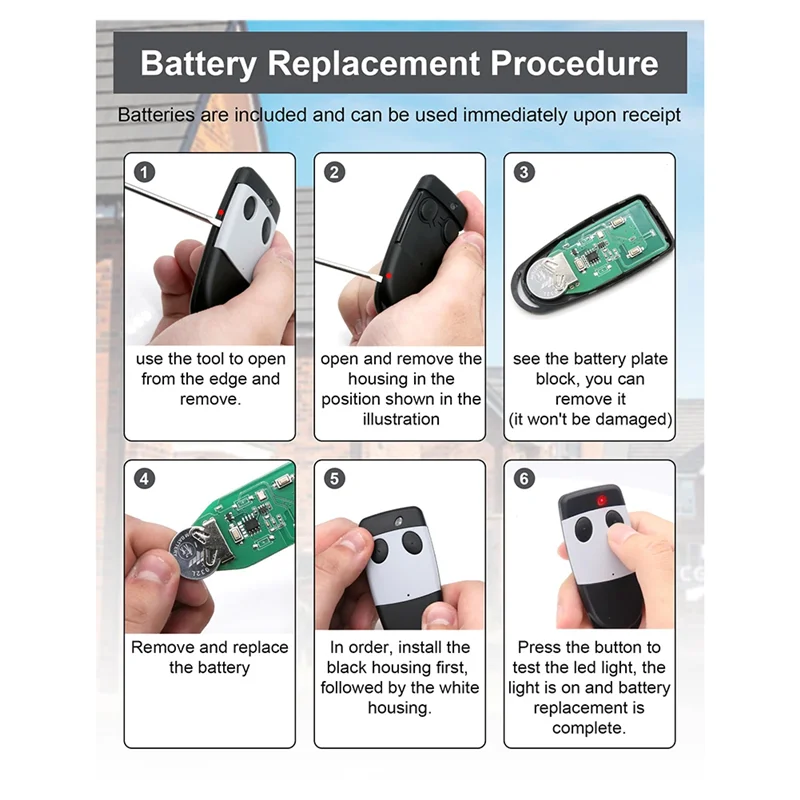 

L72A-433.92Mhz Garage Opener For Cardin S449 QZ1, S449 QZ2,Handheld Transmitter Remote Control For Cardin TXQ449100 TXQ449200