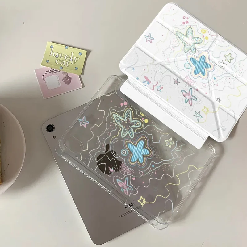 Japanese Korean Star Button Cute Matte For Magsafe Phone Case For iPhone 17 Air 16 15 14 13 12 11 Plus Pro Max Anti-fall Cover