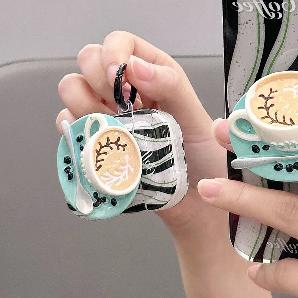 Оригинальные креативные беспроводные 3d-наушники в виде кофейной чашки, аксессуары для наушников Apple Airpods Pro 2, чехол для гарнитуры для Airpod 1, 3, полосатая чернильная коробка