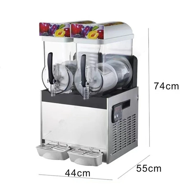 Snow Melting Machine 15L*2 Commercial Cold Drink Snow Mud Machine Snow Granulator Fruit Juice Beverage Machine