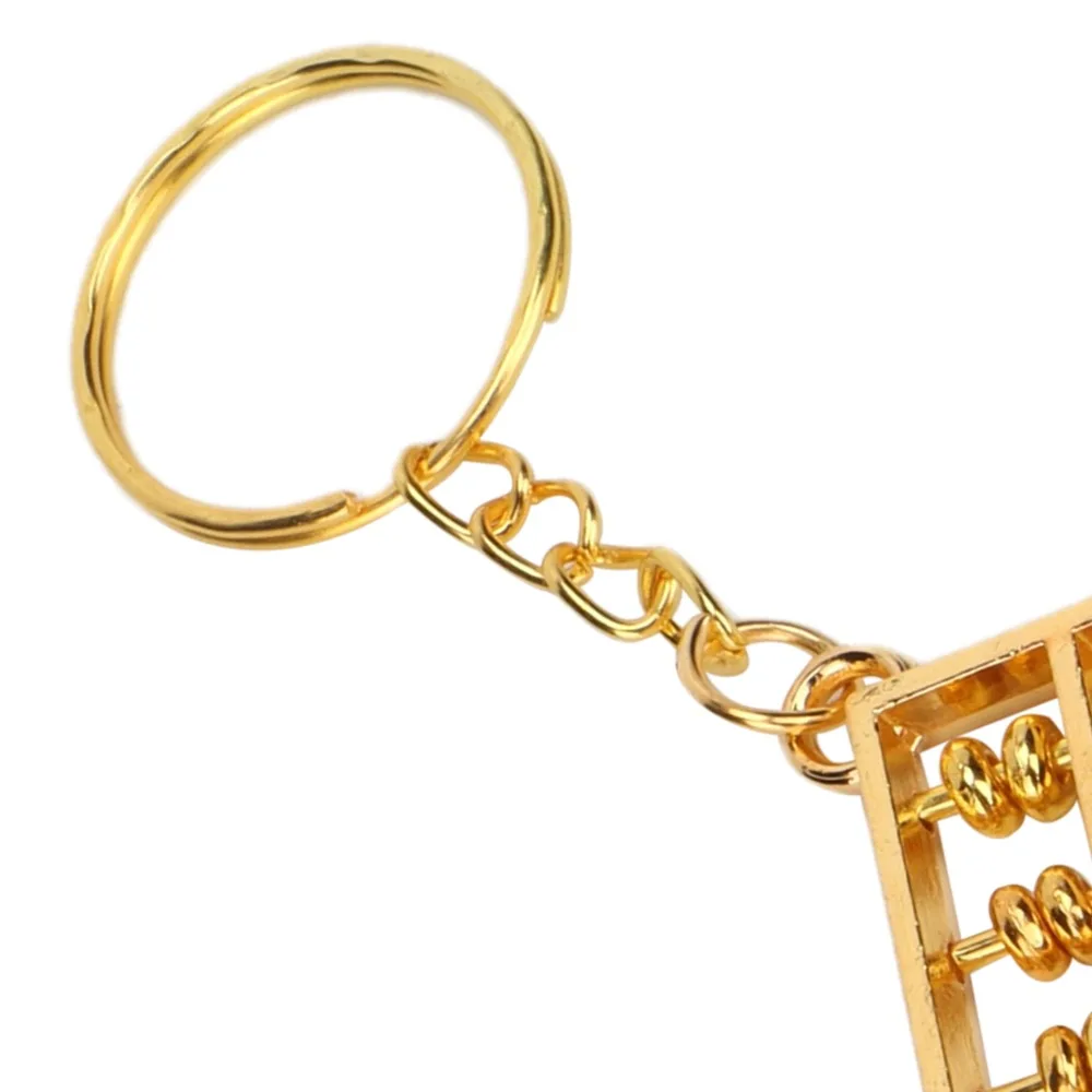 2pcs & Charms Alloy Abacus Keychain 8 Rolls Portable Abacus Pendant Golden Abacus Key Ring For Car Keys
