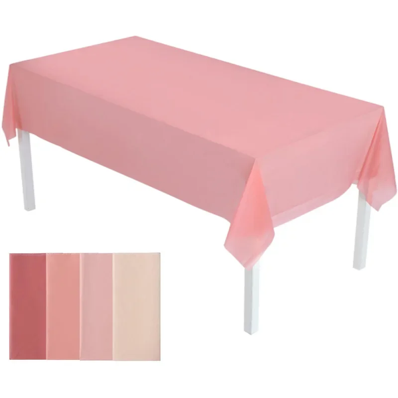 

20PCS Disposable Tablecloth Haze Powder Solid Color Tablecloth PEVA Waterproof Birthday Party