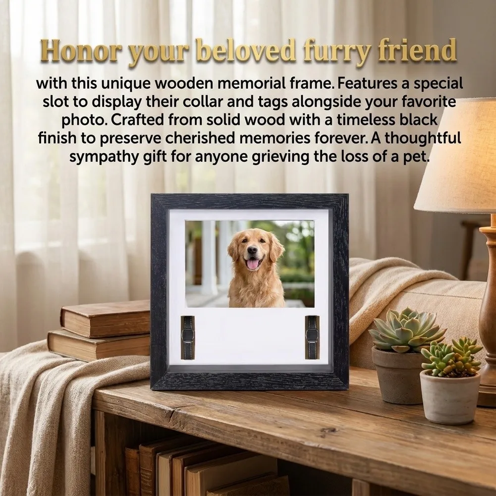 For Pet Loss Grief Pet Memorial Frame Cat Keepsake Box Heartfelt Pet Memorial Frame Pet Memorial Frame Dual Slot Design