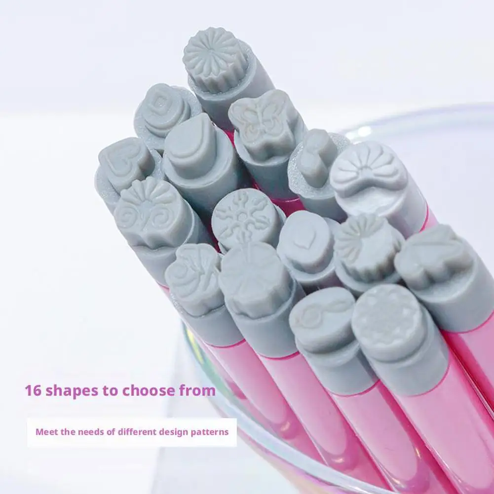 Double Head Pink Nail Art Stamp Pen Nail Art Stamp Flower Stamp Handicraft Pen Stamp Pen Diy Dotting Nail Art Tool Nail Gra O1D9