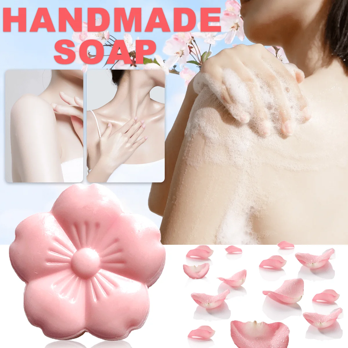 

1Pc Cherry Blossom Perfume Handmade Soap is made from cherry blossom plant extracts, deeply cleansing and smoothing the skin.