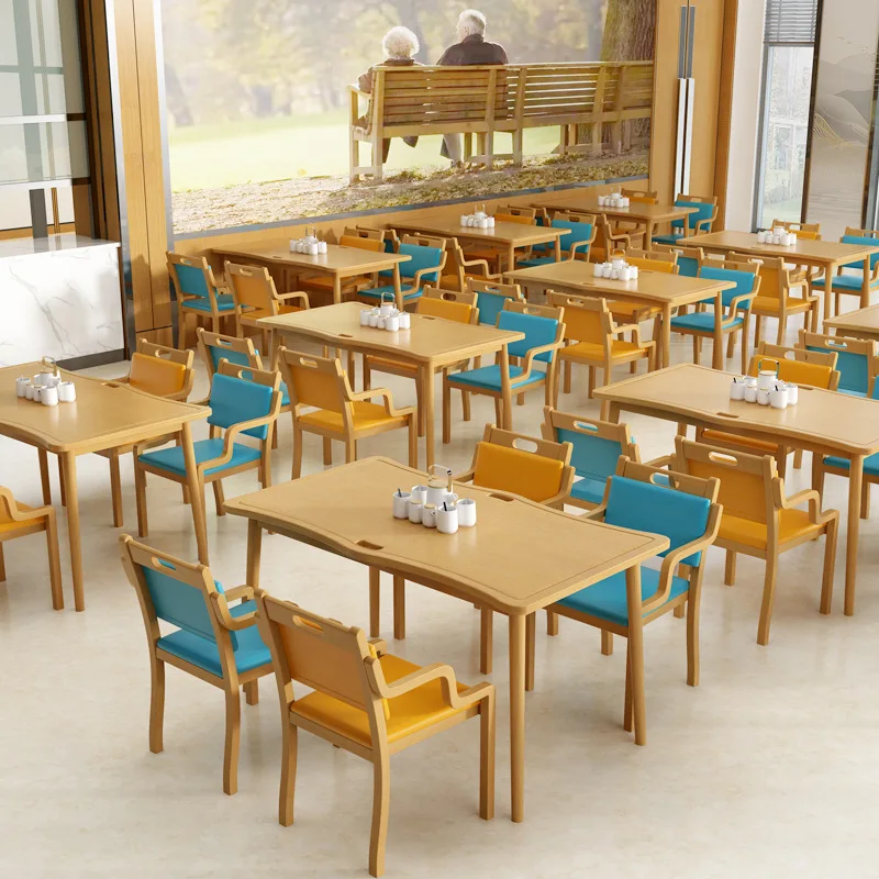 

The elderly canteen nursing home treatment medical upholstered dining chair and dining table