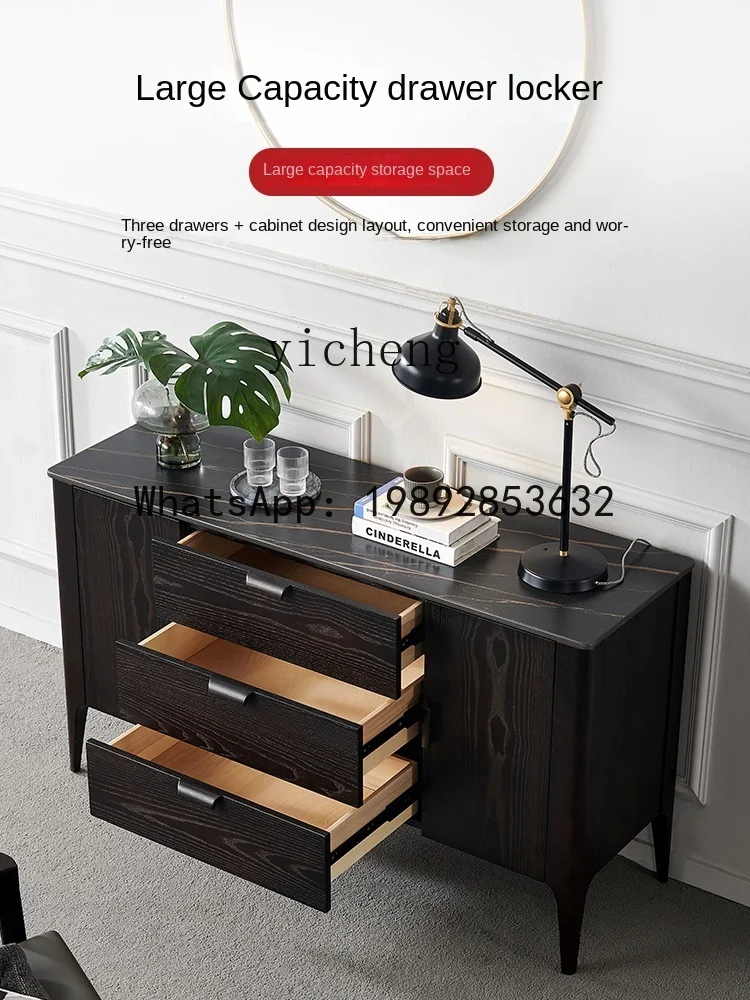 

Ash Nordic Stone Plate Sideboard Marble Restaurant Entrance Cabinet