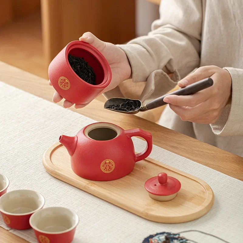Chinese Wedding Souvenirs for Newlyweds, Engagement Gifts for Besties and Sisters, Tea Cup, Outdoor Travel Tea Set, Small Teaset