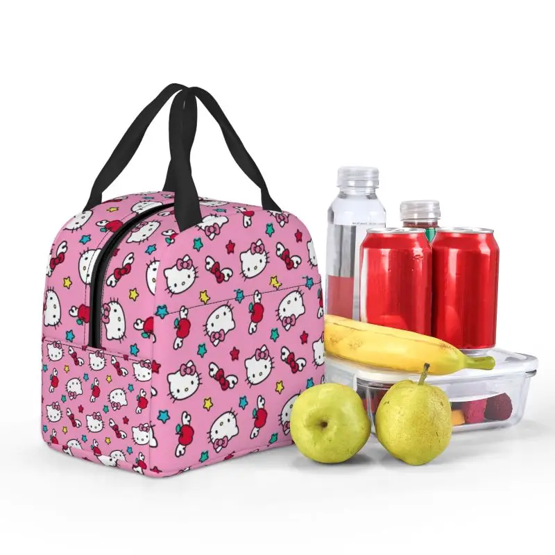 Borsa per il pranzo isolata Hello Kitty personalizzata per la scuola borsa termica per il raffreddamento riutilizzabile Bento Box donna contenitore