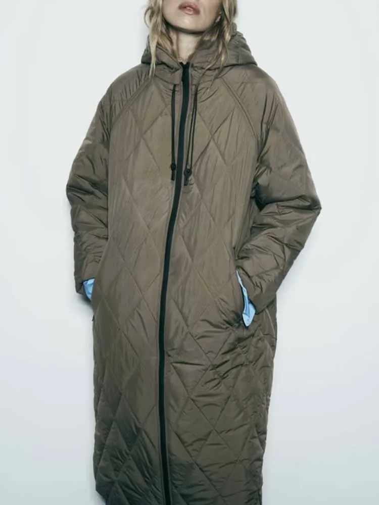 

Осенние новые поступления в европейском и американском стиле, модная женская одежда, утягивающая универсальная длинная куртка с хлопковой подкладкой, пальто