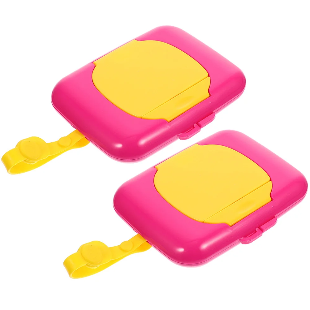 

2 Pcs Wet Wipes Reusable Baby Holders Dispenser Portable Cases Container Travel
