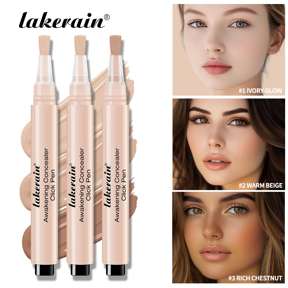 Lakerain 3 couleurs correcteur pressé maquillage longue durée clair naturel maquillage nu éclaircissant visage correcteur hydratant