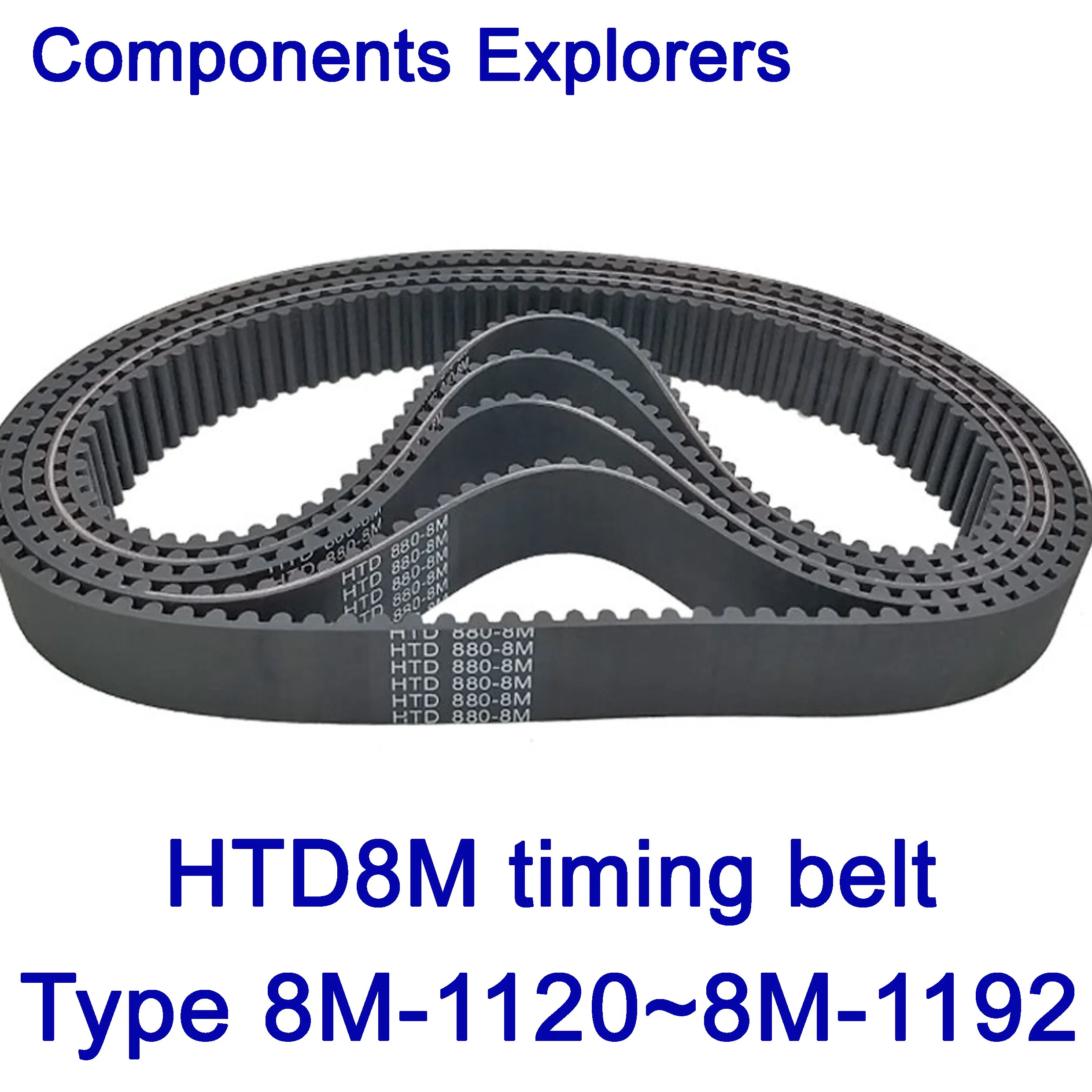 

HTD8M Closed Loop Rubber Belts synchronous belt width 10/15/20/25mm HTD 8M-1120/1128/1136/1144/1152/1160/1168/1176/1184/1192