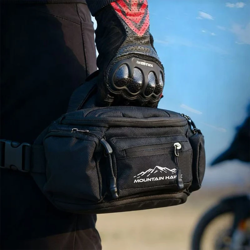 Motorcycle Waist Bag Men Women Waterproof Multiple pockets Purses Waist Pack Leg Bag Waist Motorbike Riding Belt Pack Male image 2