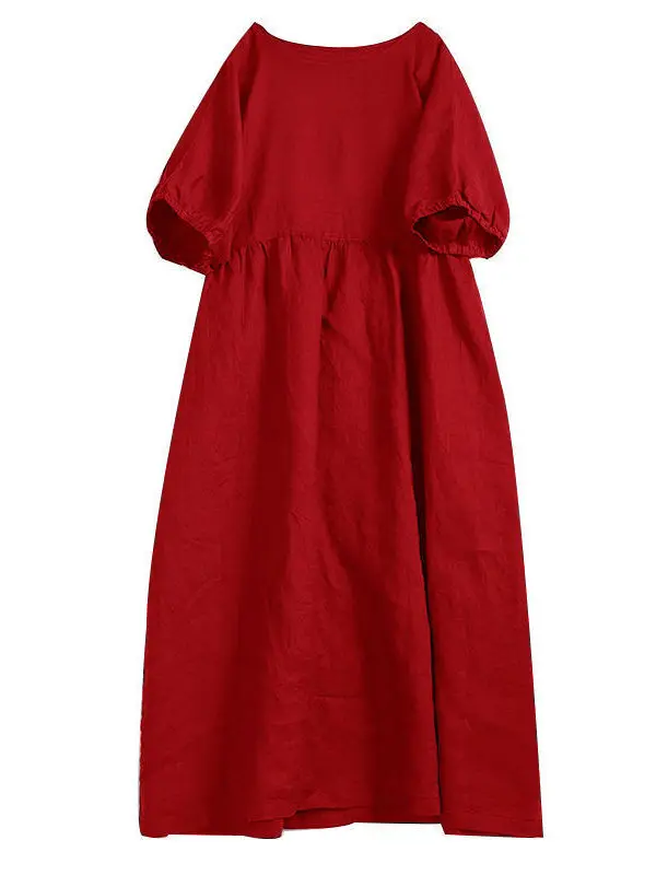 Jupe de poupée mi-longue en coton et lin pour femmes, ample, ort Sve Dr, Simple, couleur Pure, taille ample, ligne a, été décontracté Dr