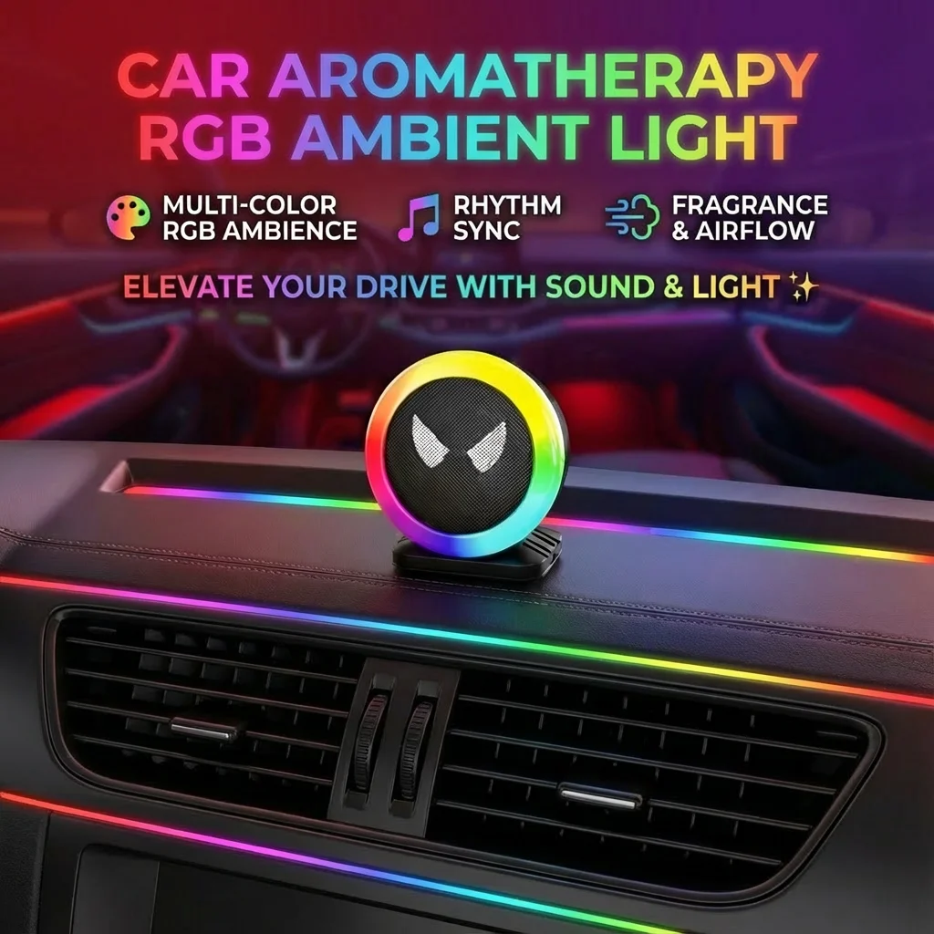 

RGB light for car Devil Eyes Car Music Pickup Rhythm Lamp Air Freshener RGB Voice Controlled Rechargeable Atmosphere Light